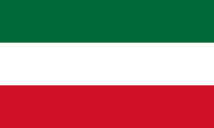 The green, white and red tricolour used by the Parti patriote between 1832 and 1838.