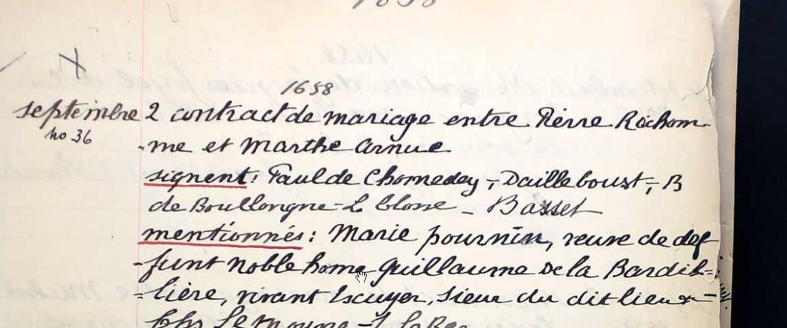 Contrat De Mariage Benoit-Gobinet 1658