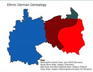 German Polish Genealogy Map- with key