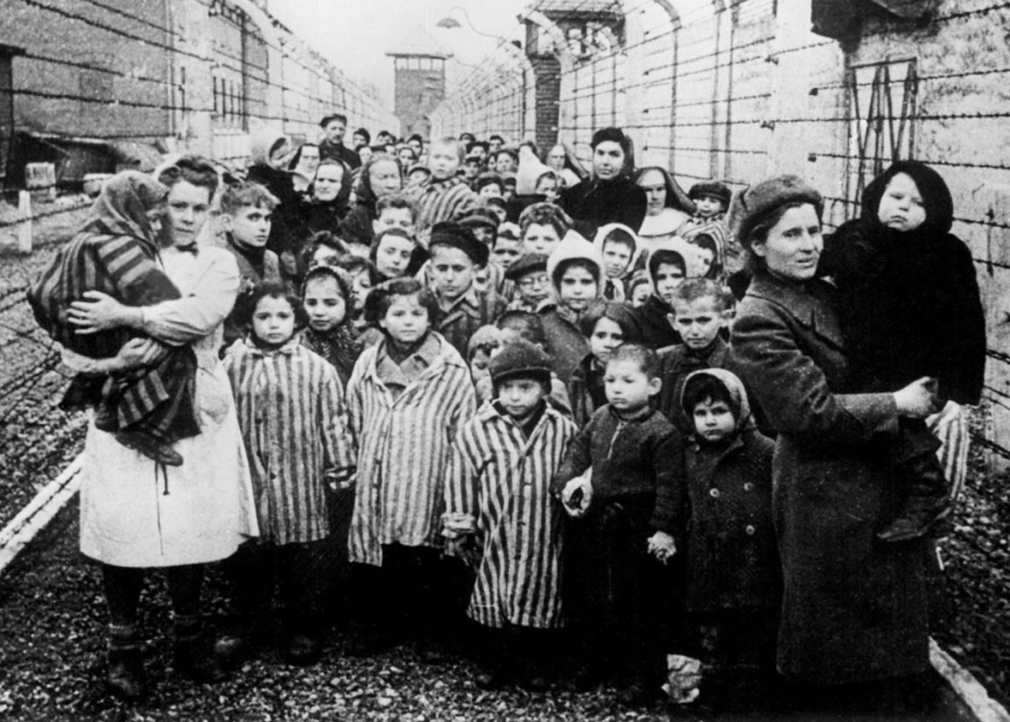 27 Jan 1945 - Survivors of Auschwitz are shown during the first hours of the concentration camp's liberation by soldiers of the Soviet army, January 27, 1945. Manfred Pohl, a Deutsche Bank historian, said February 4 that Germany's largest bank, Deutsche Bank AG, lent funds to firms involved in the building of the World War Two camp. An estimated 1.5 million people were killed in the camp during World War Two. Photo by B. Fishman-Corbis-Bettmann REUTERS