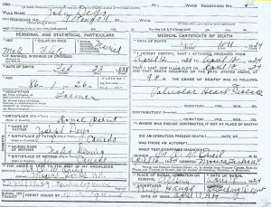 John Deyo Death Certificate