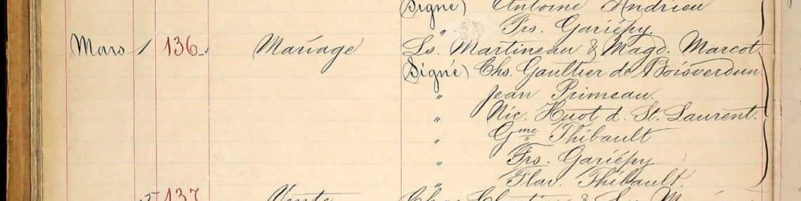 Louis Martineau-Madeleine Marecot Marriage Notary