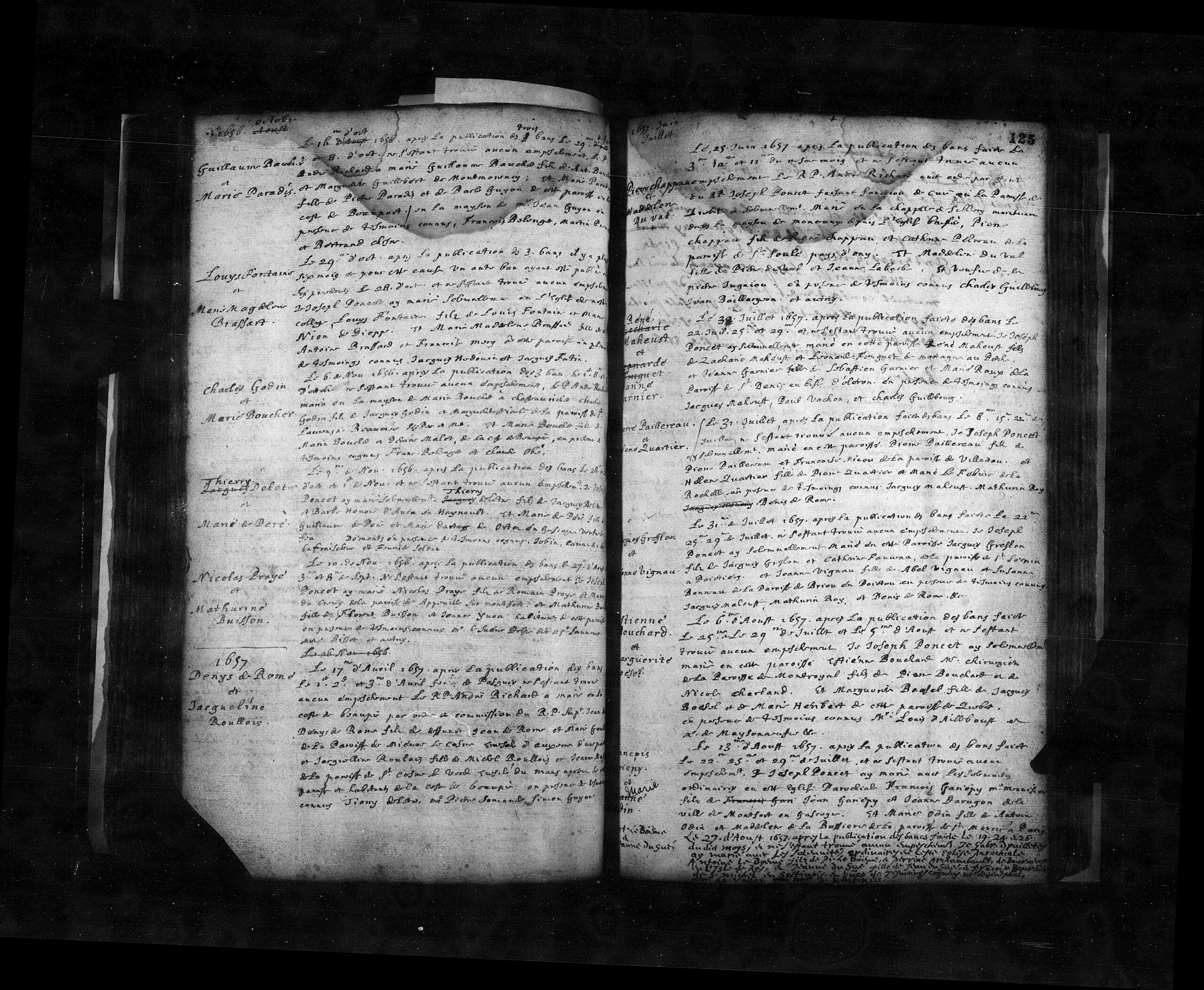 Marriage Charles Godin - Marie Boucher 1656