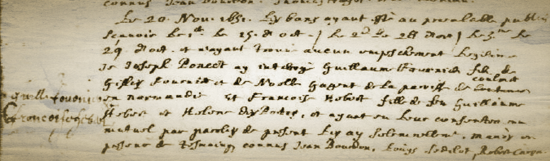 Marriage: Guillaume FOURNIER et Françoise HÉBERT