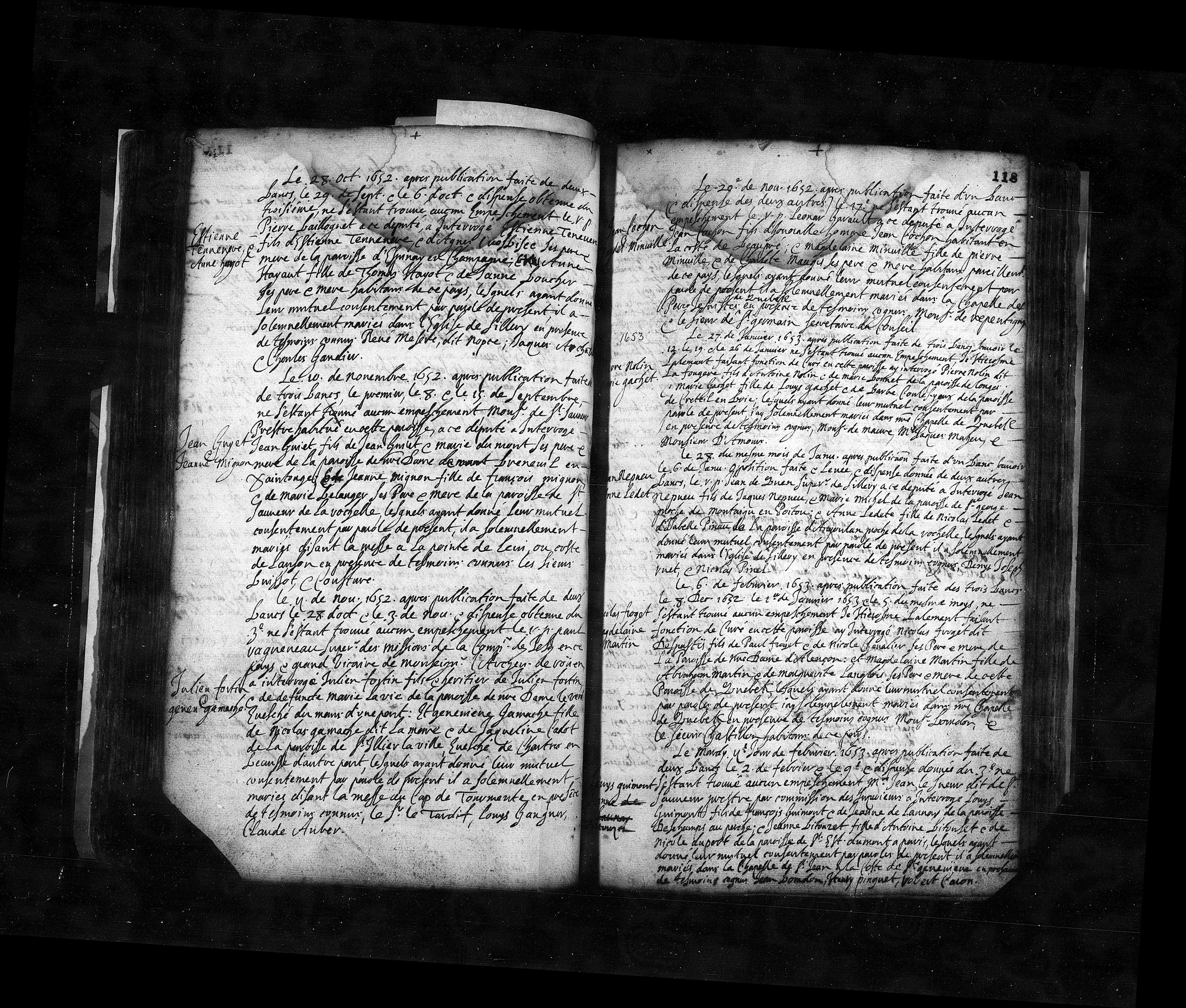Marriage: Jean Cochon - Magdelaine Minville 1652