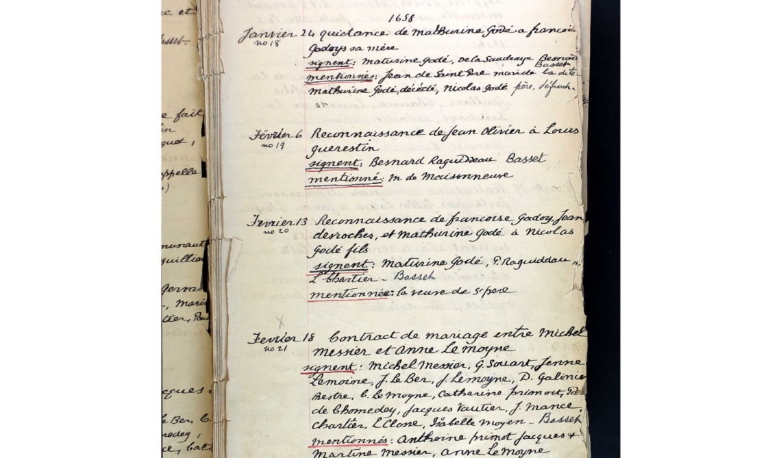 Messier-LeMoyne Marriage Contract 1658