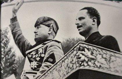 Oswald Mosley & Benito Mussolini 1936- Italy