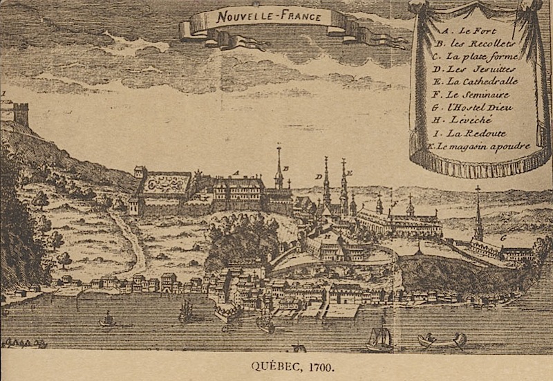 Québec City, ca. 1700 (Anonymous engraving dating from 1700, Library and Archives Canada, 1986-020-PIC)