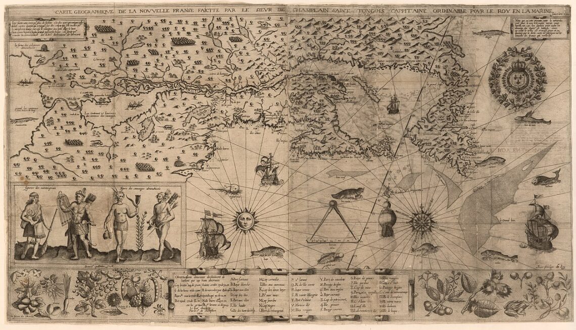 Map of New France (Champlain, 1612). Public Domain: Wikimedia