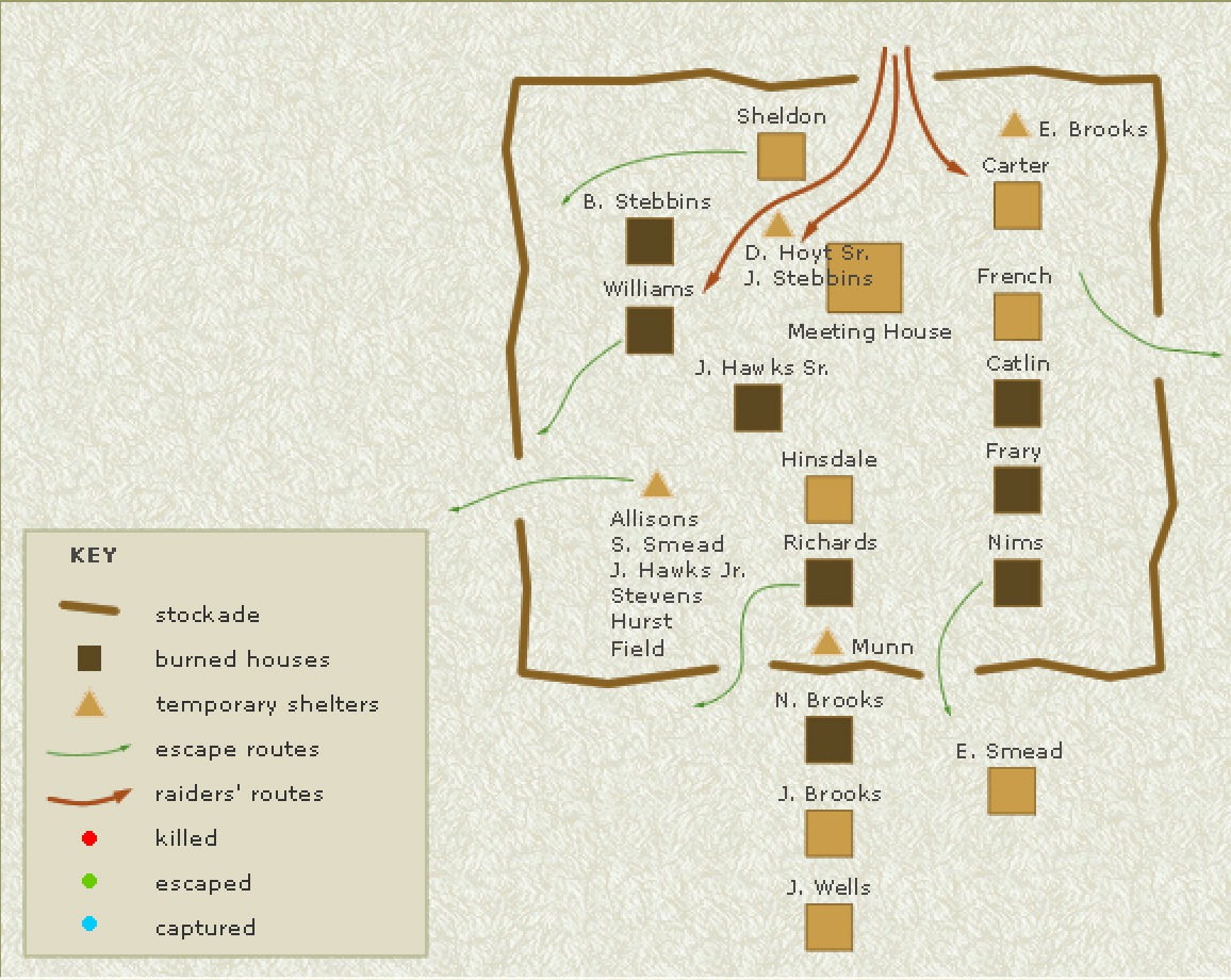 The Deerfield Raid A map showing how the raid was conducted and its aftermath.